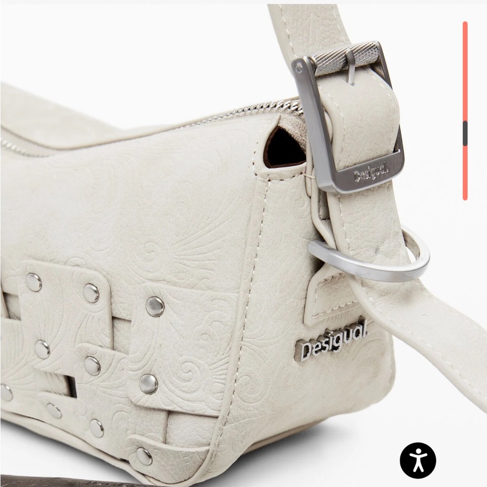 Desigual Cream Studded Shoulder Bag